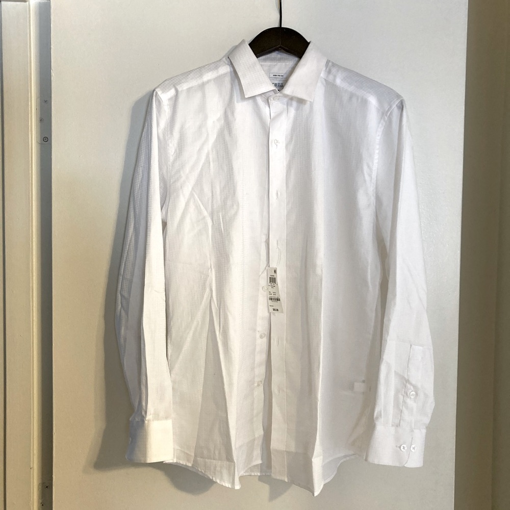 Bar III slim-fit, stretch, dress shirt.